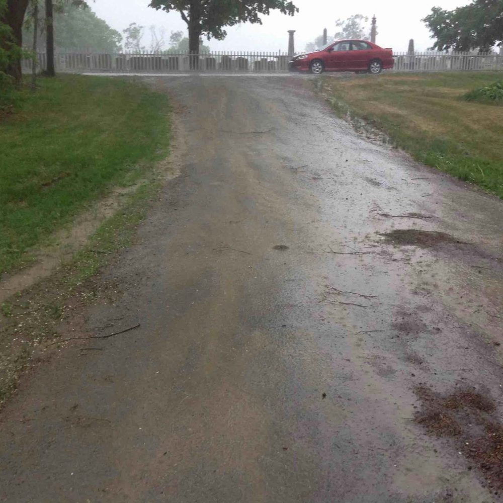 Flooded driveway