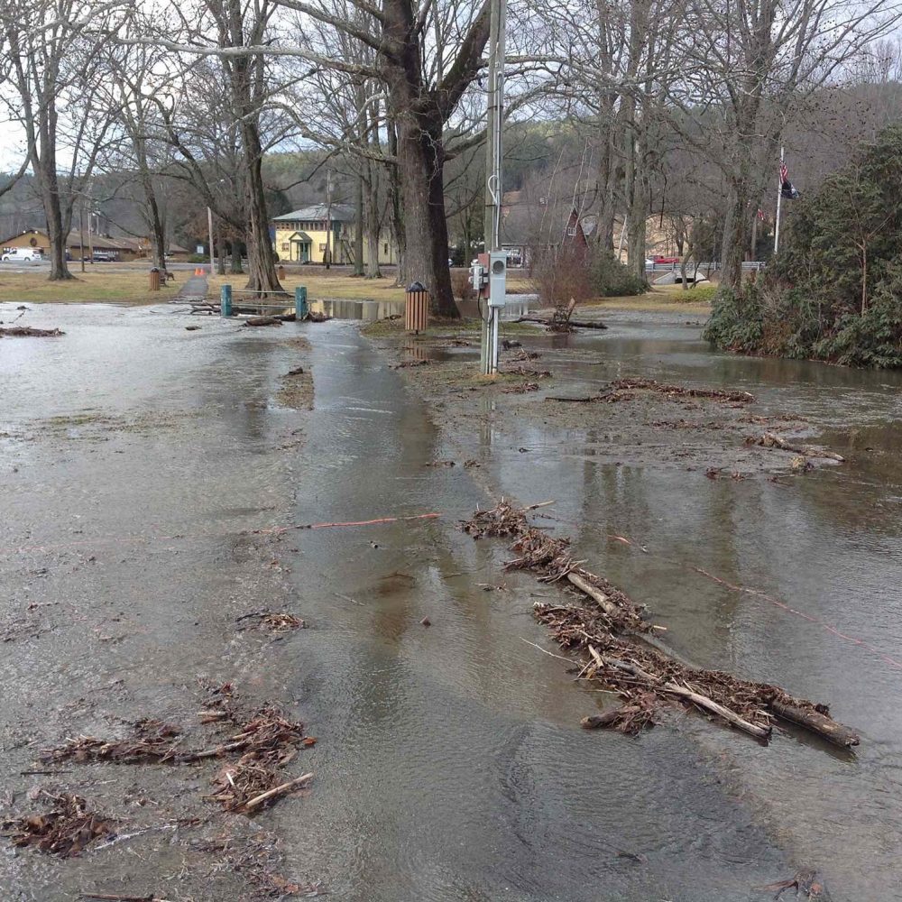 Flooding in a small town